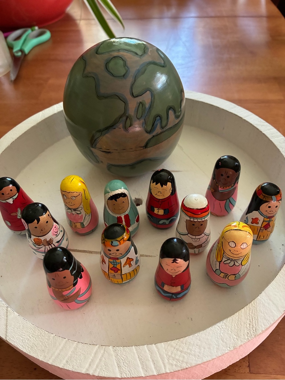 Nesting Dolls Globe Set children around world fun discovery diversity folk art